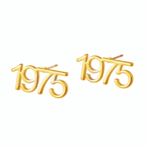 High quality sterling silver birth year post earrings manufacturers 14k gold plated number stud earrings small quantity maker and vendors websites